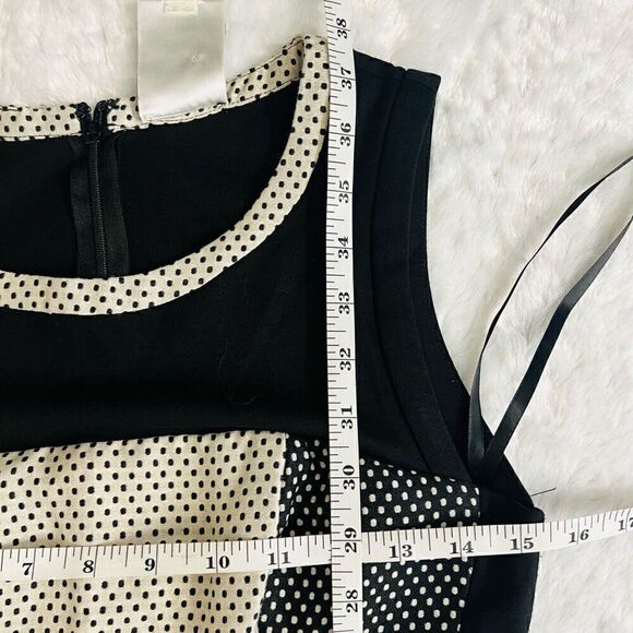 Yoana Baraschi Womens Black White Sheath Colorblock Polka Dots Midi Dress Size 2 - Picture 7 of 8